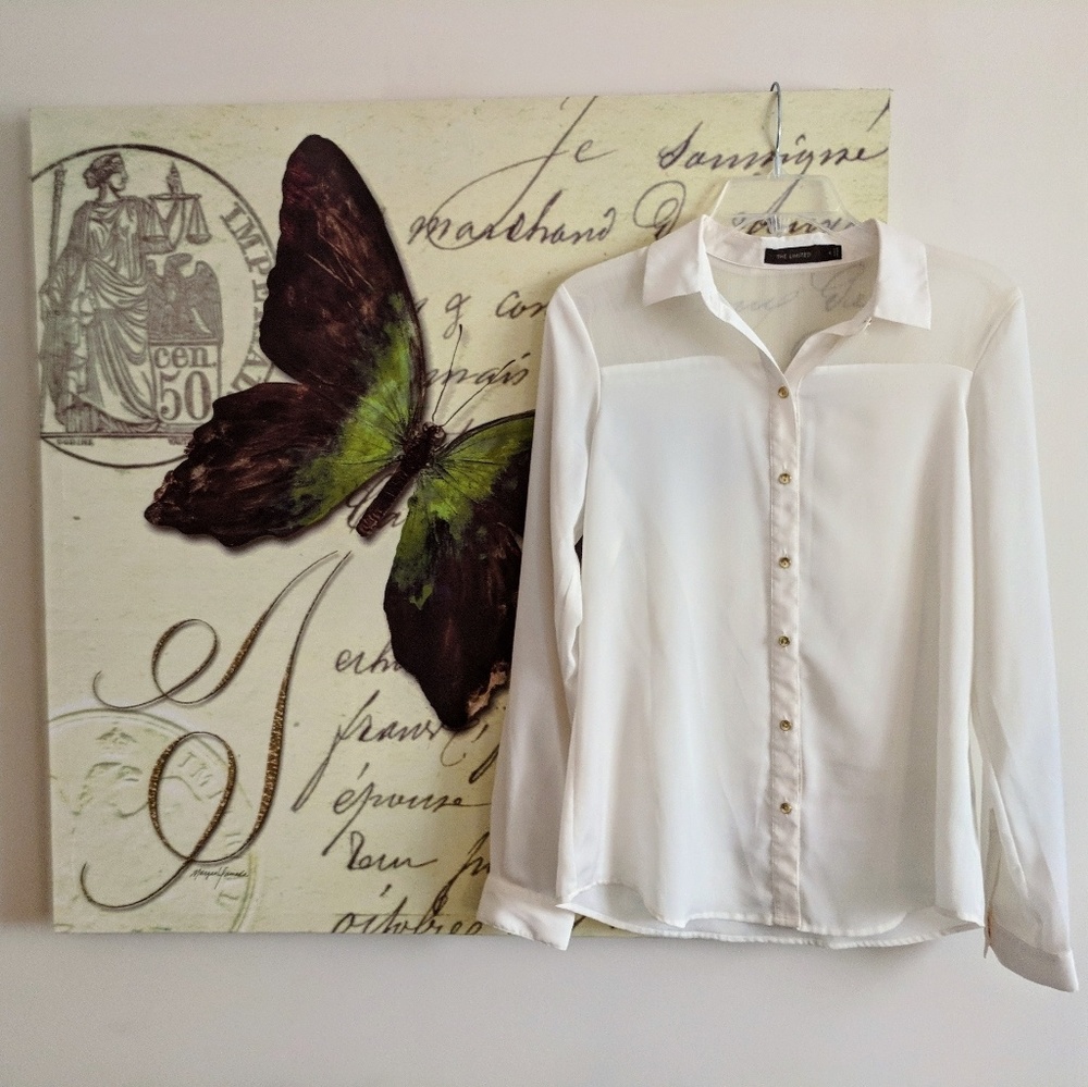 The Limited Pearl White Blouse Size Small